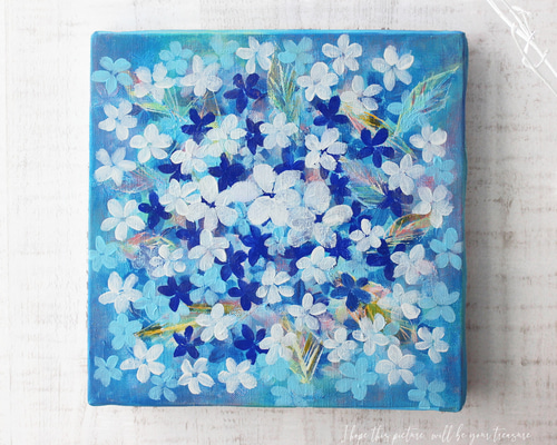 原画】6月の紫陽花 II 約227×227mm （SSMサイズ） 絵画 La couleur aya