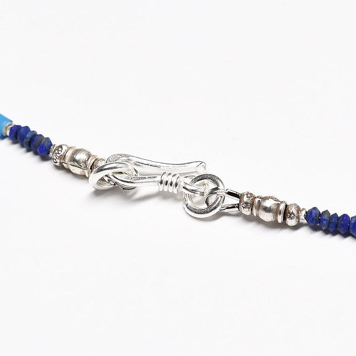 ハーキマークオーツとラピスラズリーにシルバー玉」ネックレス(2)