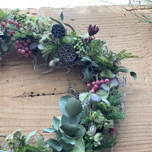 初夏の色合い オーバルリース リース mou 通販 13870647｜Creema(クリーマ)