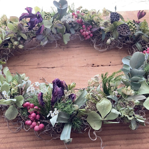 3.オーバルリース スターチスのオーバルリース | L'arbre Flower&Green sutdio