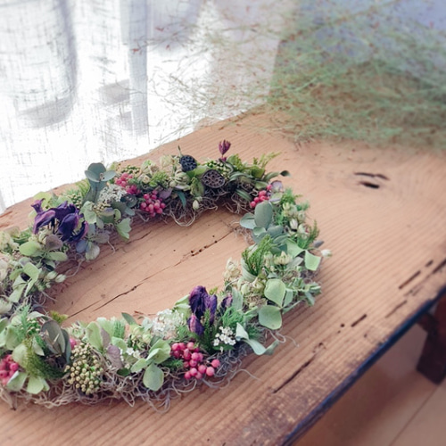 オーバルリース オータム輸入リース Mサイズ ハロウィン/秋/ドライリース/ナチュラルリース