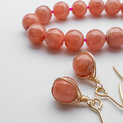 アルゼンチン産 インカローズ ピアス ＊embrace＊ ステンレス ワイヤーラッピング em025s2 4枚目の画像