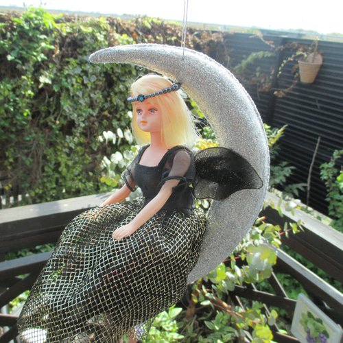 K 人形付 月の妖精人形さん 着せ替えには向きません 29cm 小物付