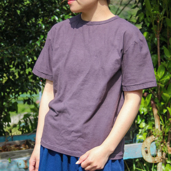 草木染　organic cotton ladies Tee ＊二人静＊ 2枚目の画像