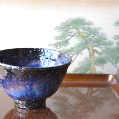 新品未使用☆抹茶茶碗☆桐箱付　月に萩と桜　浅見与し三　作 抹茶茶碗桐箱付 月に萩と桜 浅見与し三 作（茶碗 茶道具 抹茶碗