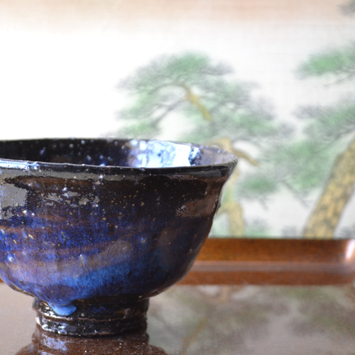 新品未使用☆抹茶茶碗☆桐箱付　月に萩と桜　浅見与し三　作 新品未使用☆抹茶茶碗☆桐箱付 月に萩と桜 浅見与し三 作 （緑彩