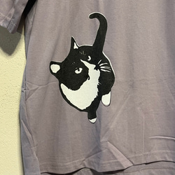 黒ネコ柄　ビッグシルエットTシャツ【SS～3L】綿100% (男女兼用) 10枚目の画像