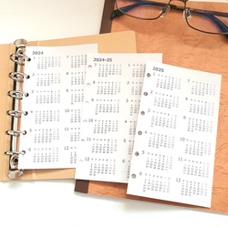 ミニ6 年間カレンダー システム手帳リフィル 1月始まり M6 mini6 2枚目の画像