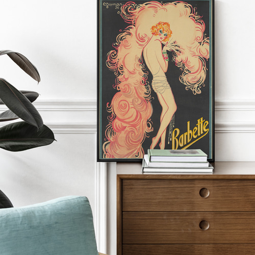 NO.381】羽の扇子とダンサーアートポスター☆キャバレー