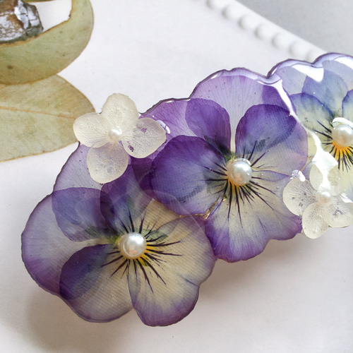 1700円 ビオラ あじさい 髪飾り