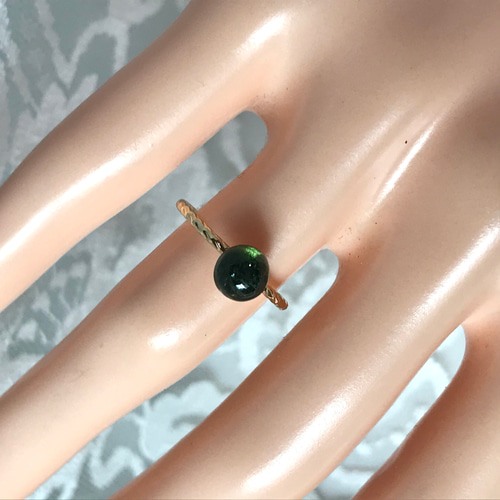 ☆りんりん グリーントルマリン 指輪 10号 グリーントルマリンの