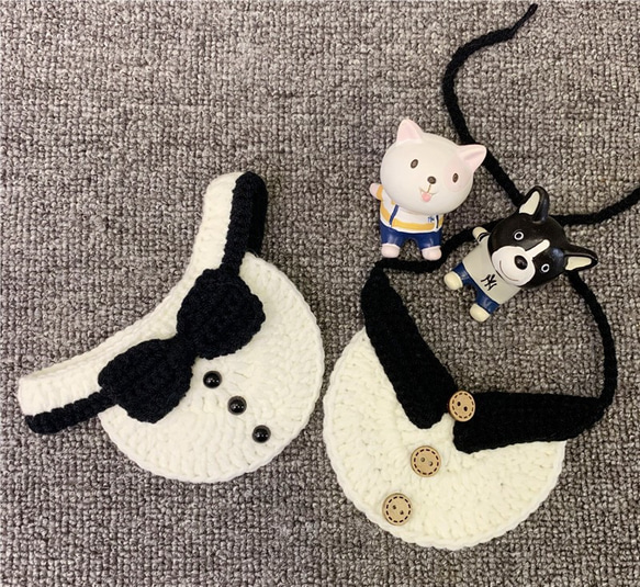 猫&犬&用襟型ペット vネック/蝶結び首輪☆紳士スカーフ☆Creema