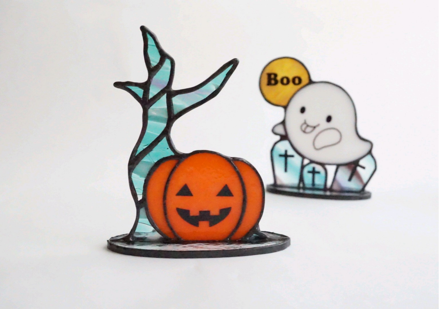 ハロウィン ジャックオーランタン ステンドグラス☆送料無料