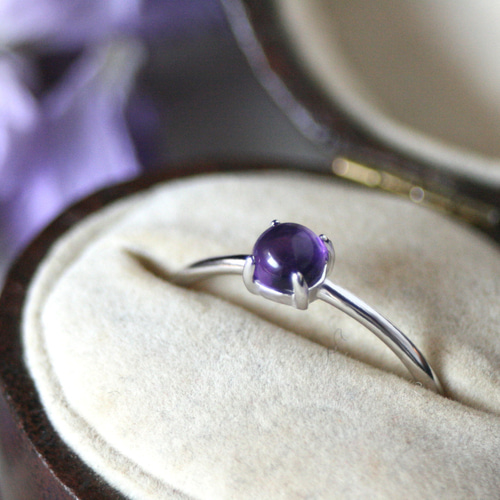 4mmアメジスト 大粒宝石質AAA天然石 リング 誕生日 母の日 クリスマス