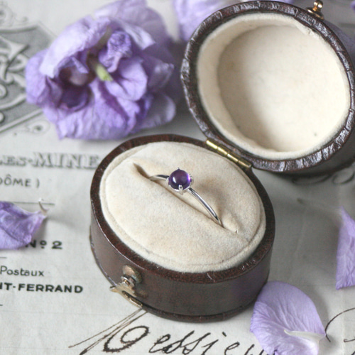 4mmアメジスト 大粒宝石質AAA天然石 リング 誕生日 母の日 クリスマス