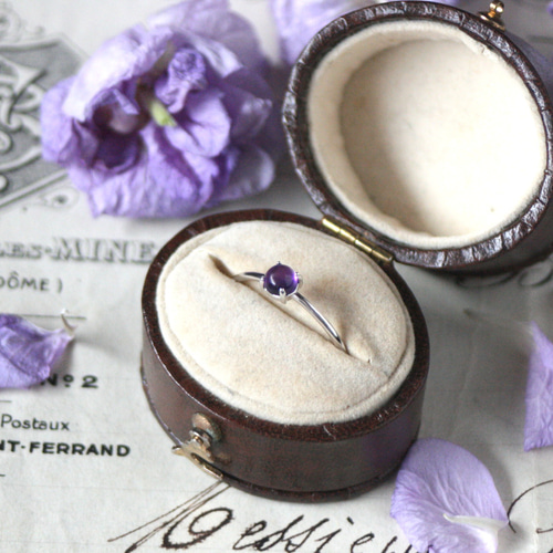 4mmアメジスト 大粒宝石質AAA天然石 リング 誕生日 母の日 クリスマス