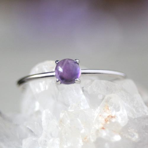 4mmアメジスト 大粒宝石質AAA天然石 リング 誕生日 母の日 クリスマス