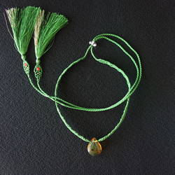 琥珀　マクラメチョーカーシルク(絹)ネックレス 6枚目の画像