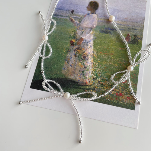 ヴィンテージ リボン　ネックレス　シルバー925 チョーカー ヴィンテージ リボン ネックレス シルバー925 チョーカー