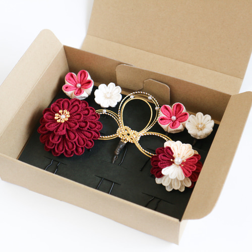 成人式髪飾り つまみ細工髪飾り つまみ細工髪飾り 【L-07】成人式・和装に ヘアピン Hug 通販