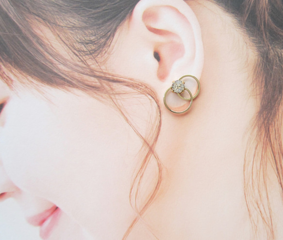 Double hoop bijou earring／pierce*3905* 10枚目の画像