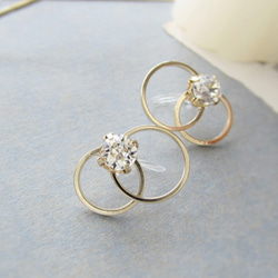 Double hoop bijou earring／pierce*3905* 1枚目の画像