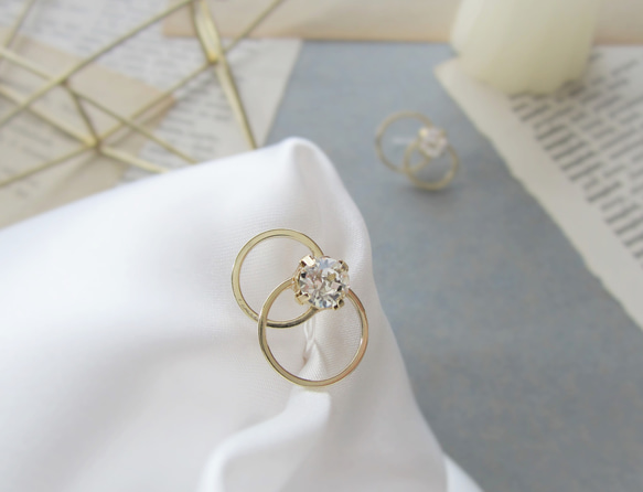 Double hoop bijou earring／pierce*3905* 9枚目の画像