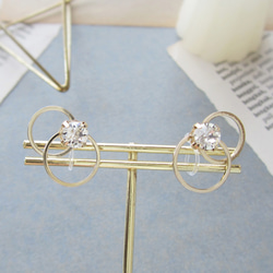 Double hoop bijou earring／pierce*3905* 7枚目の画像