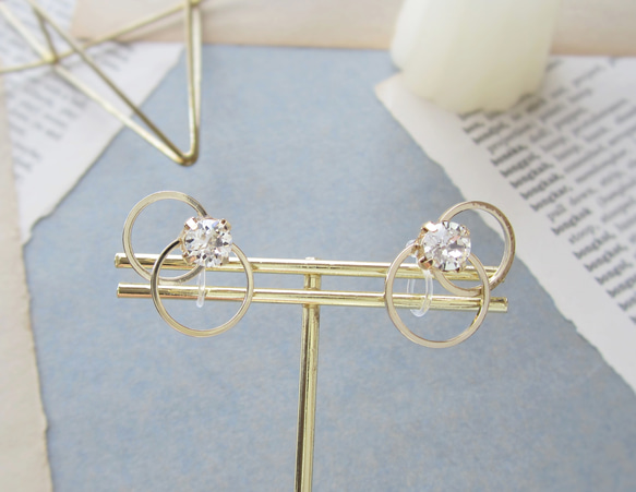 Double hoop bijou earring／pierce*3905* 7枚目の画像