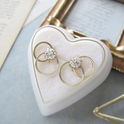 Double hoop bijou earring／pierce*3905* 4枚目の画像