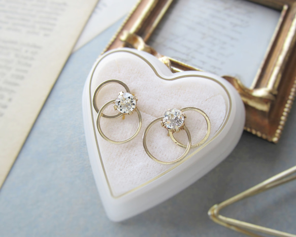 Double hoop bijou earring／pierce*3905* 4枚目の画像