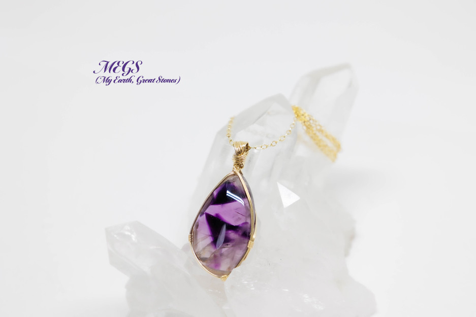 【女神巻き®】トラピッチェアメジスト ～迷宮 ワイヤーアートペンダントトップ【新月制作】