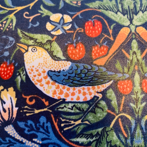 ウィリアムモリスラミネート(大)ボックス型がま口ポーチ ハンドメイド  