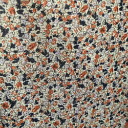 「再販」レトロ小花柄の柔らかクロスヘアターバンオレンジ×ネイビー 4枚目の画像