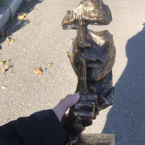 レトロ抽象 沈黙は金 復古する 人物彫刻置物 立体・オブジェ 七丁目