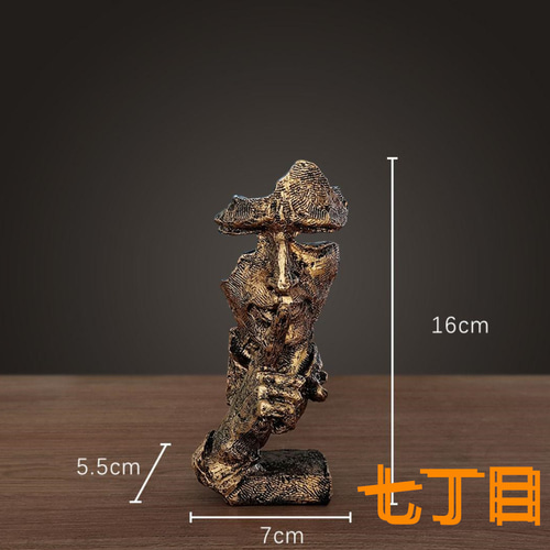 レトロ抽象 沈黙は金 復古する 人物彫刻置物 立体・オブジェ 七丁目