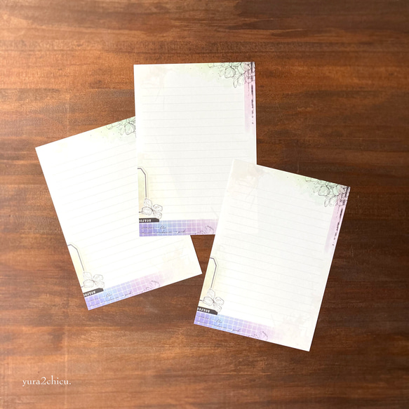 紫陽花 レターセット（封筒：純白ロール紙） 4枚目の画像