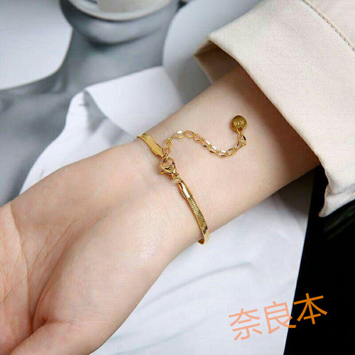 究極美品】幅蛇骨ブレスレット18 K金気質ブレスレット ブレスレット 
