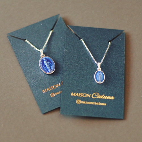 フランス・奇跡のメダイ教会正規品】 ブルーメダイ大 シルバー925