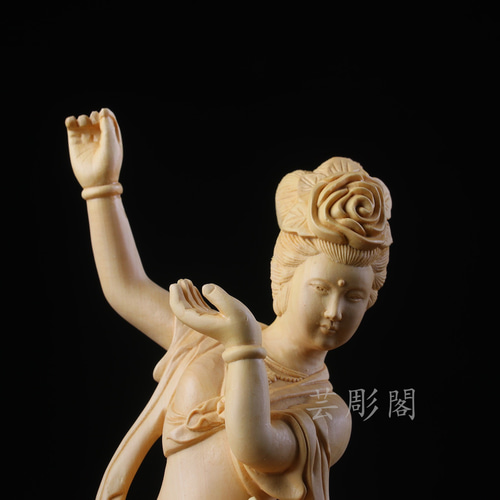 時代彫刻 木製 天女 木彫 人物 立像 女性 飛天女 仏教美術 珍品 希少