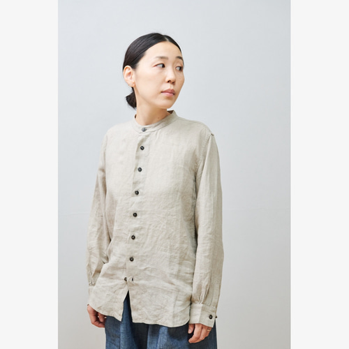 SALE】bighug リネンスタンドカラーシャツ○ナチュラル シャツ holy 