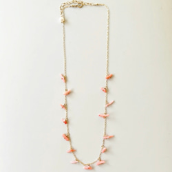 pink coral*necklace 3枚目の画像