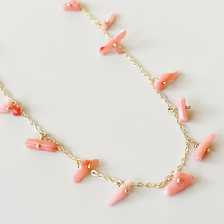 pink coral*necklace 1枚目の画像