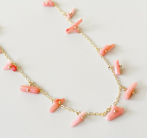 pink coral*necklace 1枚目の画像