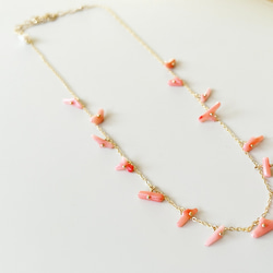pink coral*necklace 2枚目の画像