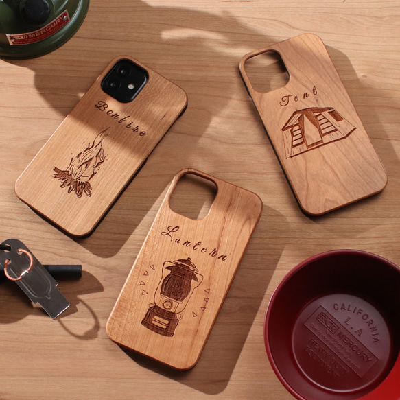 木製 iphoneケース おしゃれ キャンプシリーズ ハット 15 14 SE 13 かっこいい 12 mini 11 5枚目の画像