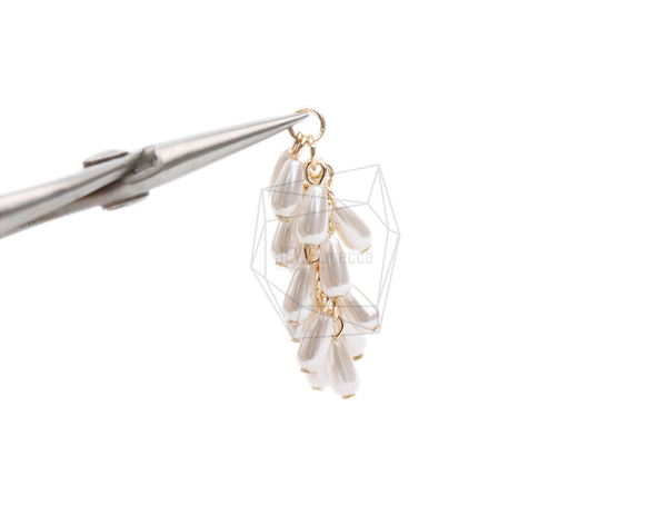 ERG-2058-G【2個入り】パールタッセルチャーム,Pearl Tassel Earring Charm 4枚目の画像