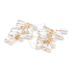 ERG-2058-G【2個入り】パールタッセルチャーム,Pearl Tassel Earring Charm 2枚目の画像