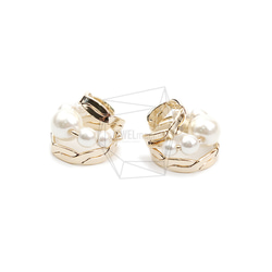 ERG-2059-G【2個入り】パールラウンドイヤーカフ/Pearl Round Earcuffs Earrings 2枚目の画像