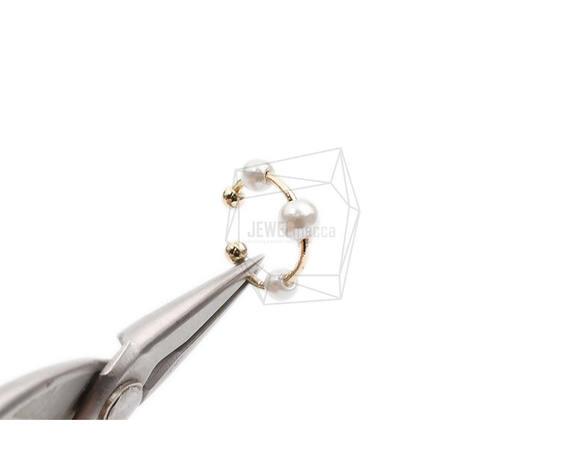ERG-2061-G [2pieces] 珍珠圓形耳夾耳環 第4張的照片